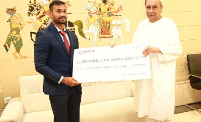 Odisha CM Shri Naveen Patnaik Honors Javelin Star Kishore Jena With 50