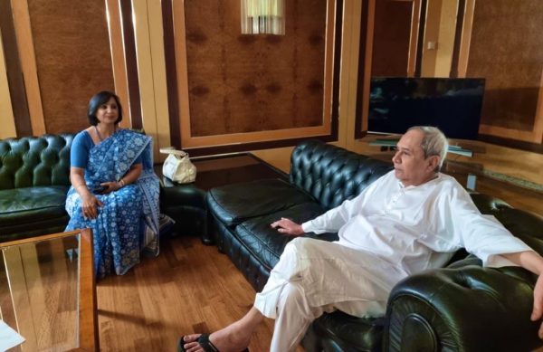 Odisha CM Naveen Patnaik with Neena Malhotra, Indian Ambassador to Italy_AMF NEWS