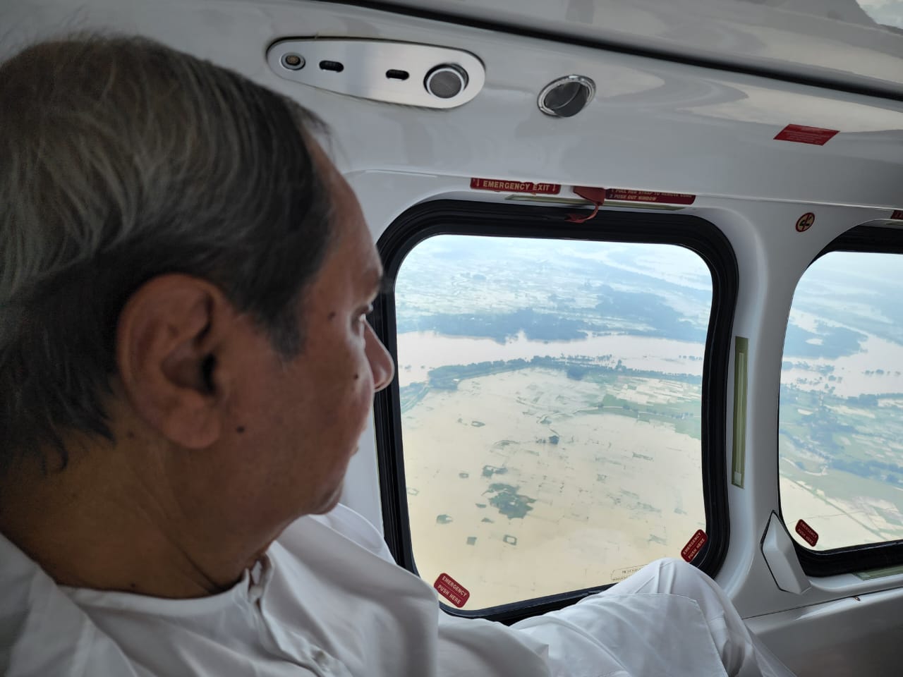 CM Naveen Patnaik Conducts An Aerial Survey Of Odisha's Flood-Hit Districts_AMF NEWS