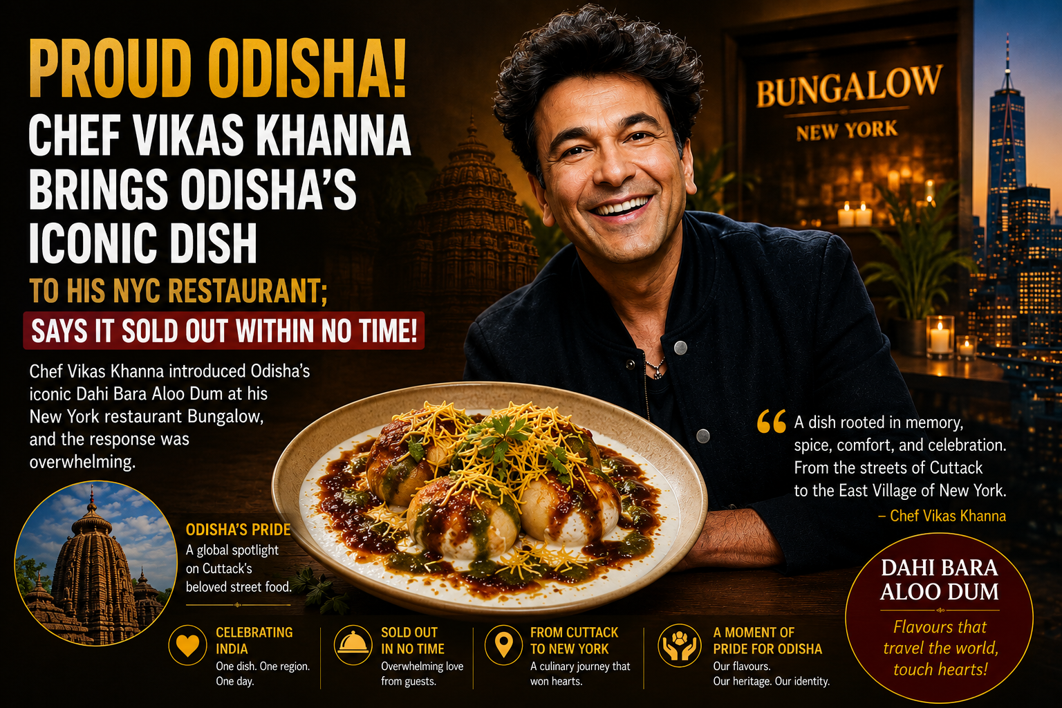 Odisha’s Iconic Dahi Bara Aloo Dum Wins Hearts in New York as Chef Vikas Khanna Celebrates Flavours of Cuttack_AMFNEWS