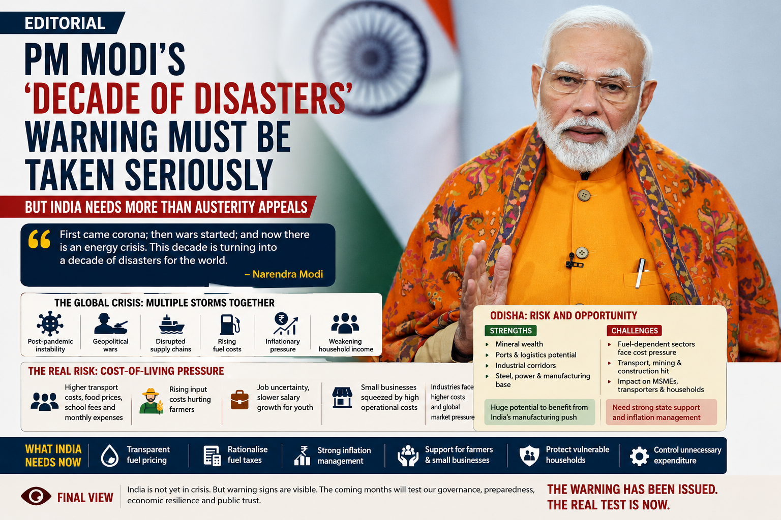 PM Modi’s “Decade of Disasters” Warning Must Be Taken Seriously, But India Needs More Than Austerity Appeals_AMF NEWS